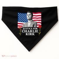 Charlie Kirk Inspired Justice For Charlie USA-Made Doggie Bandana thumb 0