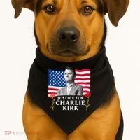 Charlie Kirk Inspired Justice For Charlie USA-Made Doggie Bandana thumb 1