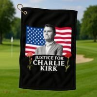Charlie Kirk Inspired Justice For Charlie Golf Towel thumb 1
