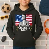 Charlie Kirk Inspired Justice For Charlie Kids Hoodie thumb 2