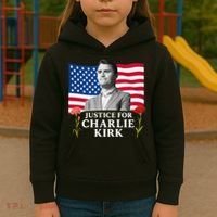 Charlie Kirk Inspired Justice For Charlie Kids Hoodie thumb 3