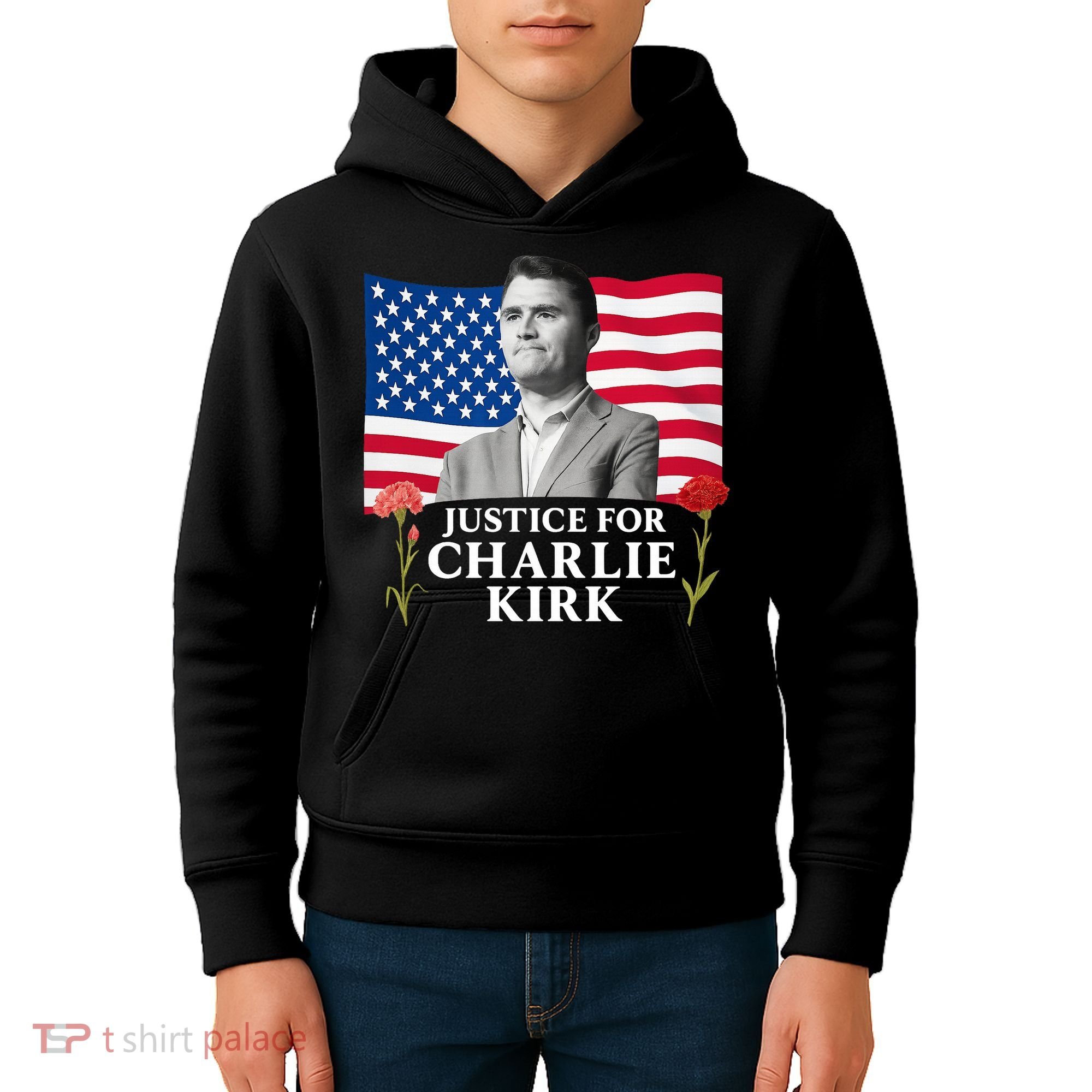 Charlie Kirk Inspired Justice For Charlie Kids Hoodie