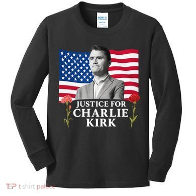 Charlie Kirk Inspired Justice For Charlie Kids Long Sleeve Shirt