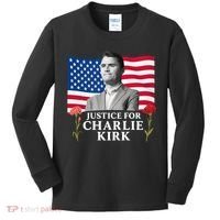 Charlie Kirk Inspired Justice For Charlie Kids Long Sleeve Shirt thumb 0