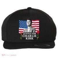 Charlie Kirk Inspired Justice For Charlie Wool Snapback Cap thumb 0