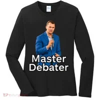Charlie Kirk Is A Master Debater Women's Long Sleeve Shirt thumb 0
