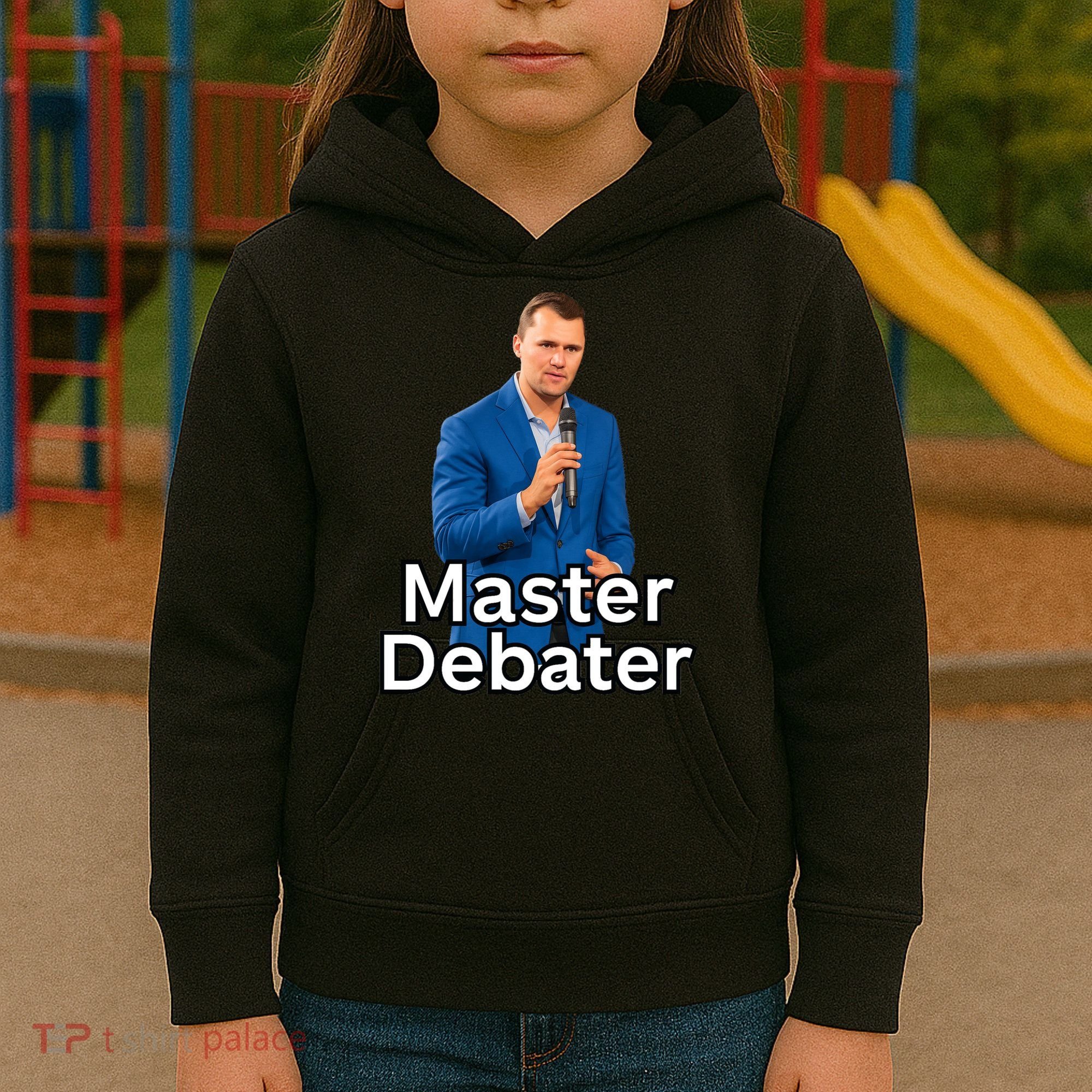 Charlie Kirk Is A Master Debater Kids Hoodie