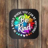 Choose Kindness In A World Where You Can Be Anything Be Kind Cute Daisy Flower R Coaster thumb 0
