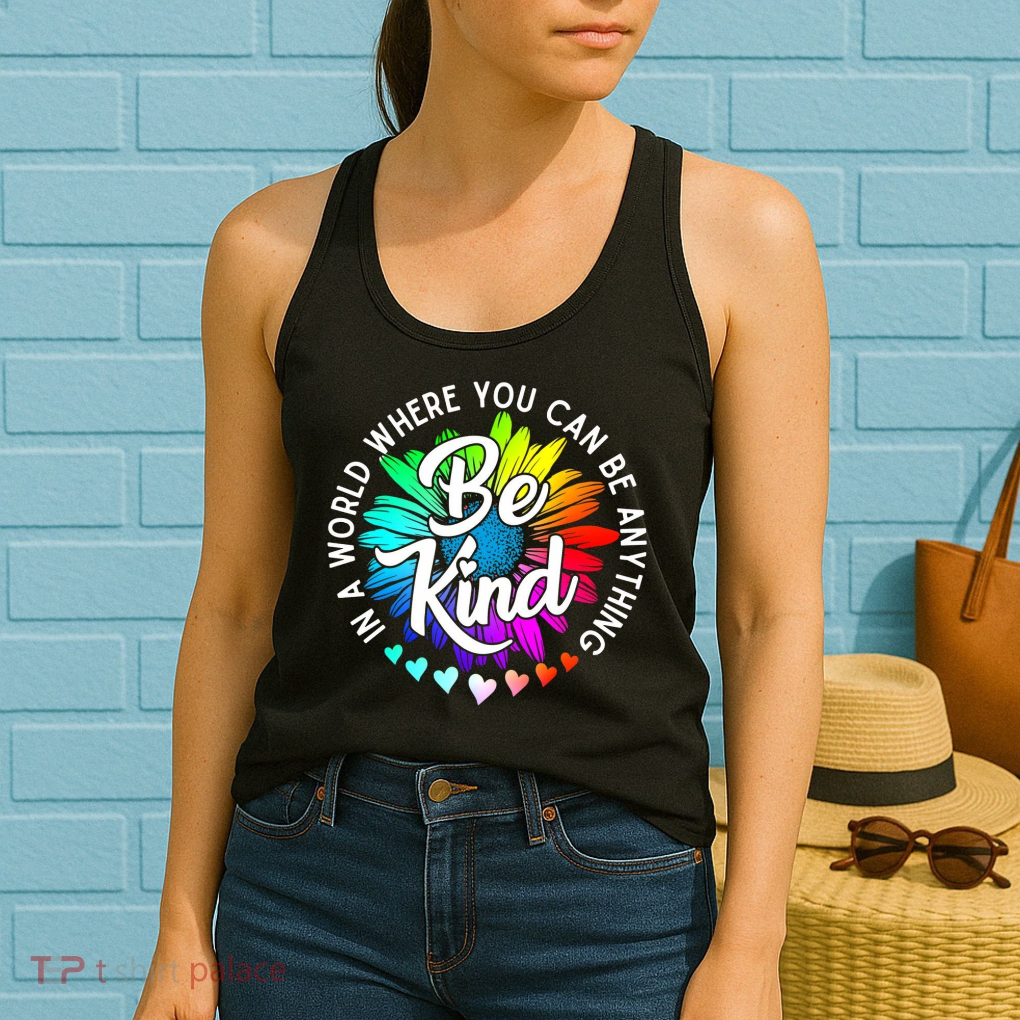 Choose Kindness In A World Where You Can Be Anything Be Kind Cute Daisy Flower R Women's Tank Top