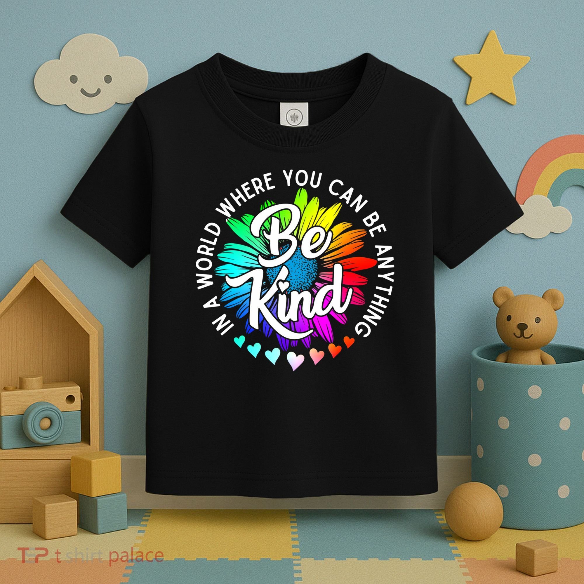 Choose Kindness In A World Where You Can Be Anything Be Kind Cute Daisy Flower R Toddler T-Shirt
