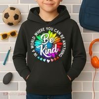 Choose Kindness In A World Where You Can Be Anything Be Kind Cute Daisy Flower R Kids Hoodie thumb 2