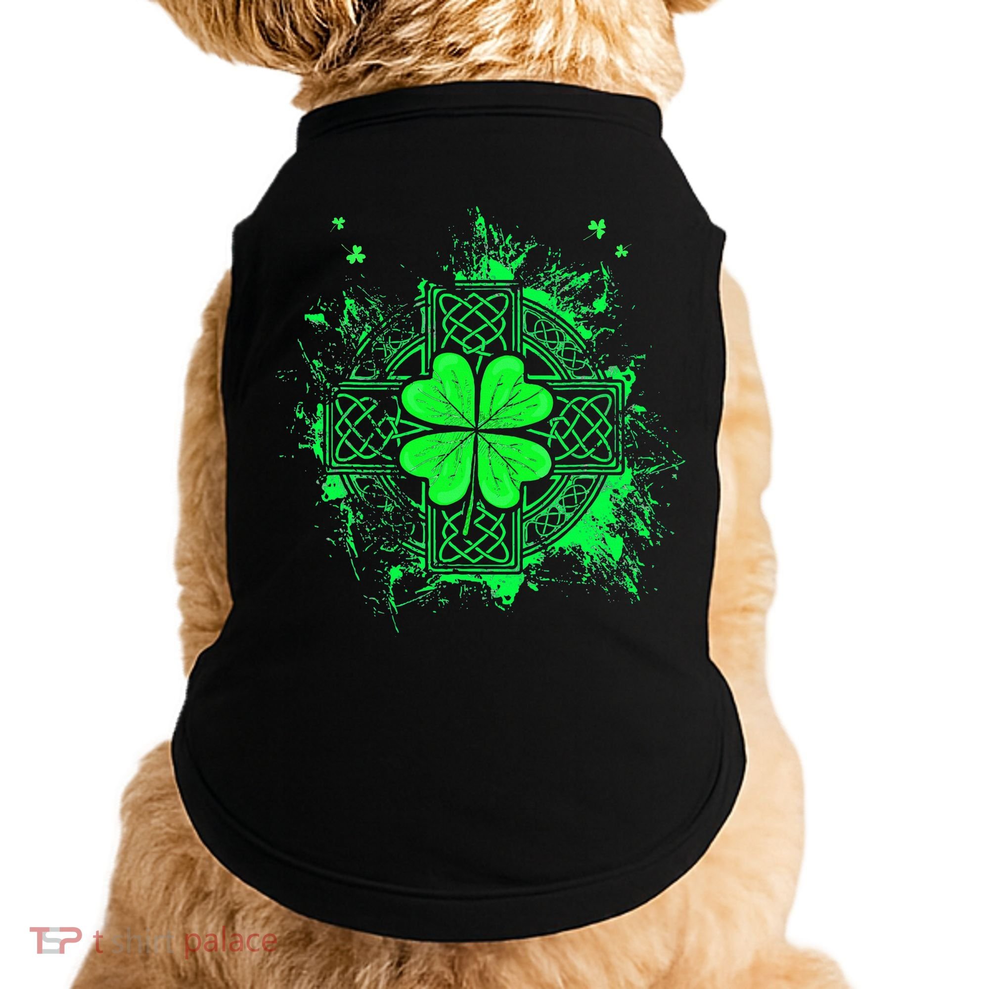 Celtic Knot Irish Shamrock Three Leaf Clover St Patricks Day Doggie Tank