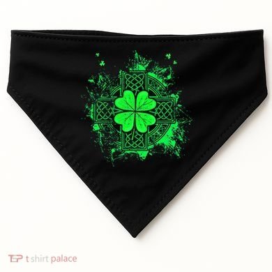 Celtic Knot Irish Shamrock Three Leaf Clover St Patricks Day USA-Made Doggie Bandana