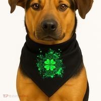 Celtic Knot Irish Shamrock Three Leaf Clover St Patricks Day USA-Made Doggie Bandana thumb 1
