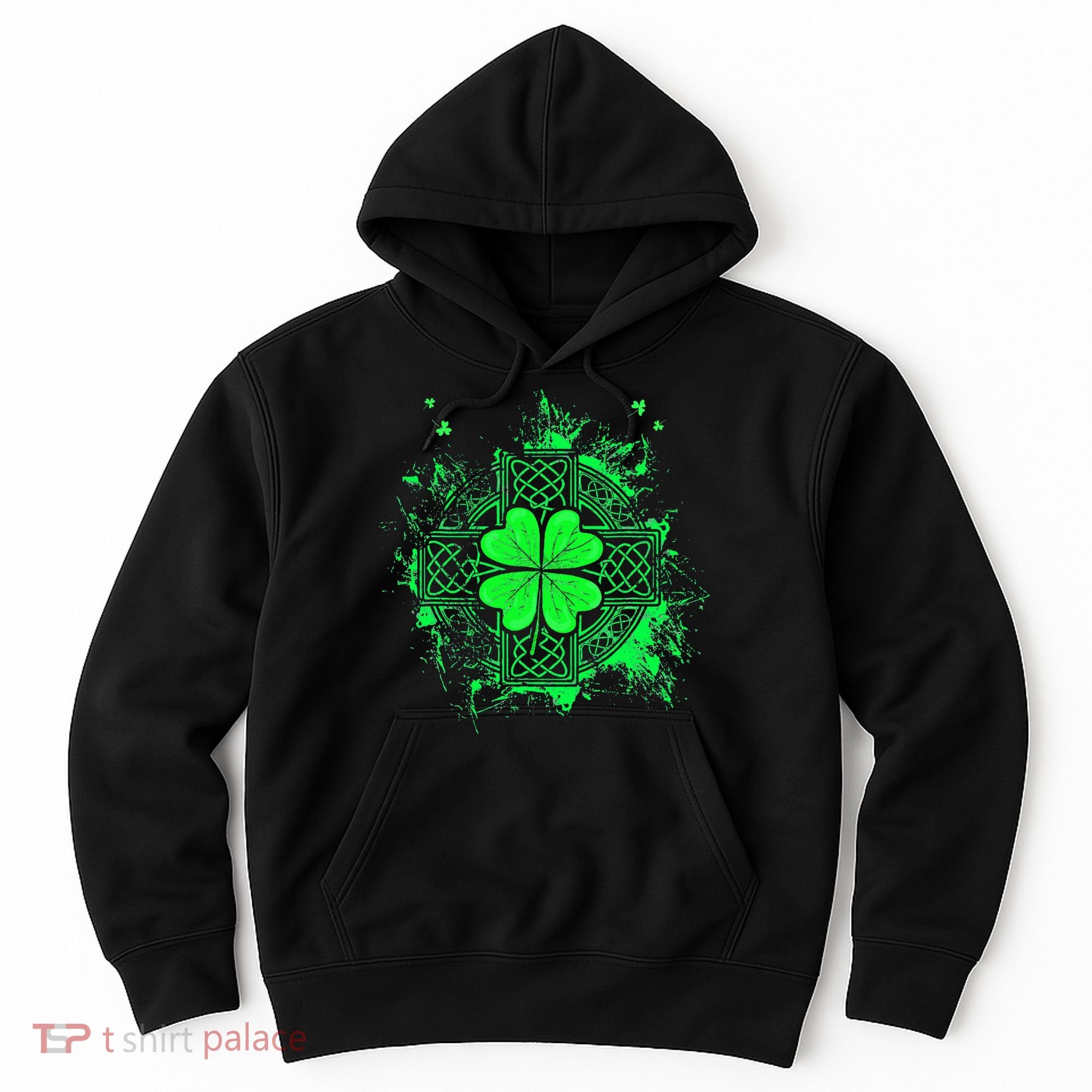 Celtic Knot Irish Shamrock Three Leaf Clover St Patricks Day Hoodie