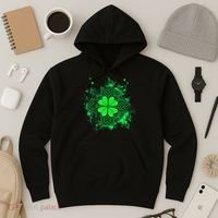 Celtic Knot Irish Shamrock Three Leaf Clover St Patricks Day Hoodie thumb 3