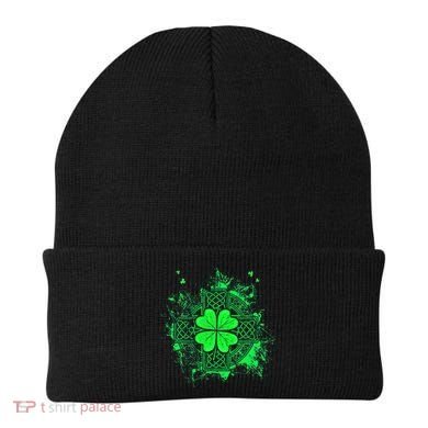 Celtic Knot Irish Shamrock Three Leaf Clover St Patricks Day Beanie