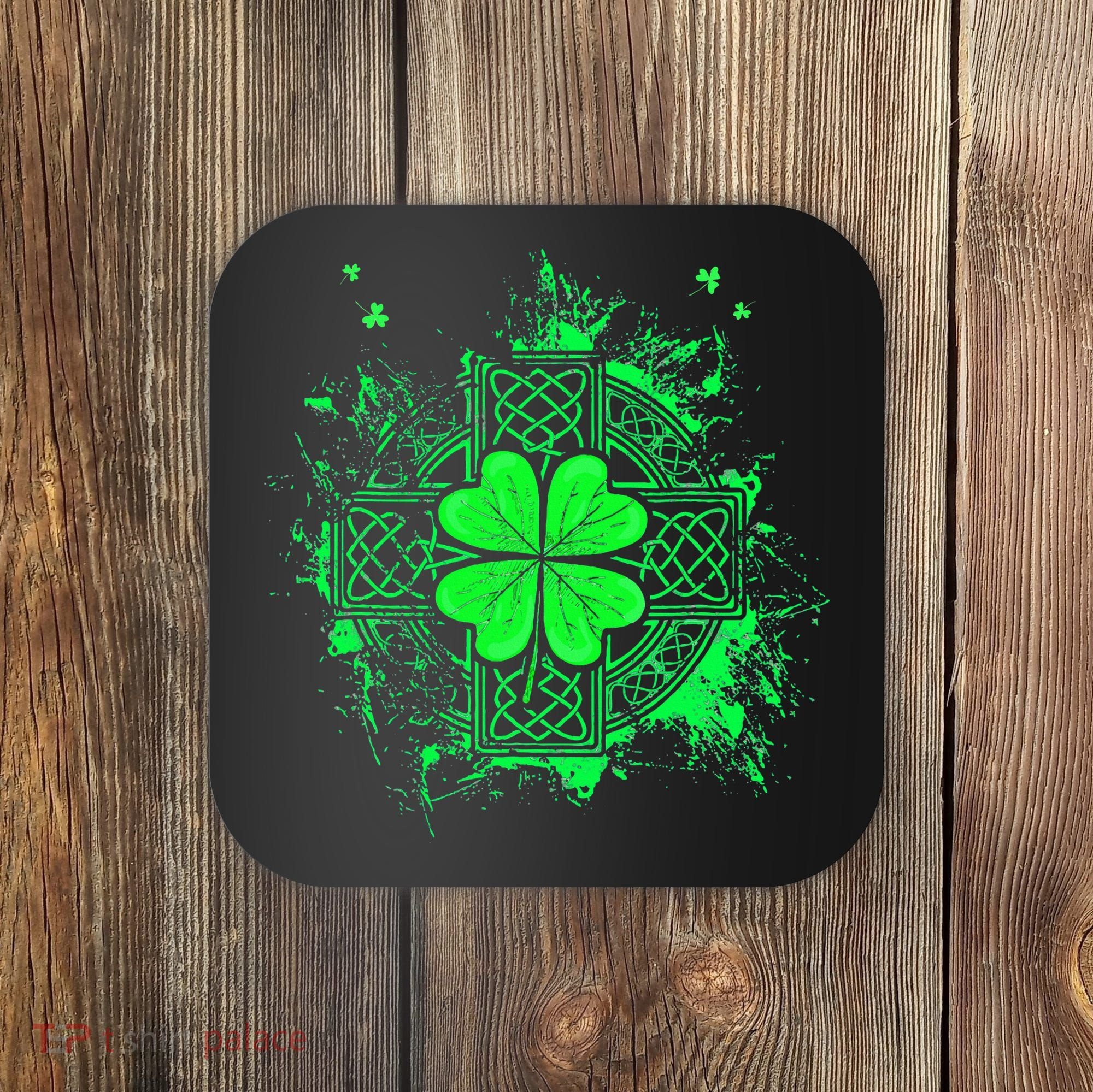 Celtic Knot Irish Shamrock Three Leaf Clover St Patricks Day Coaster
