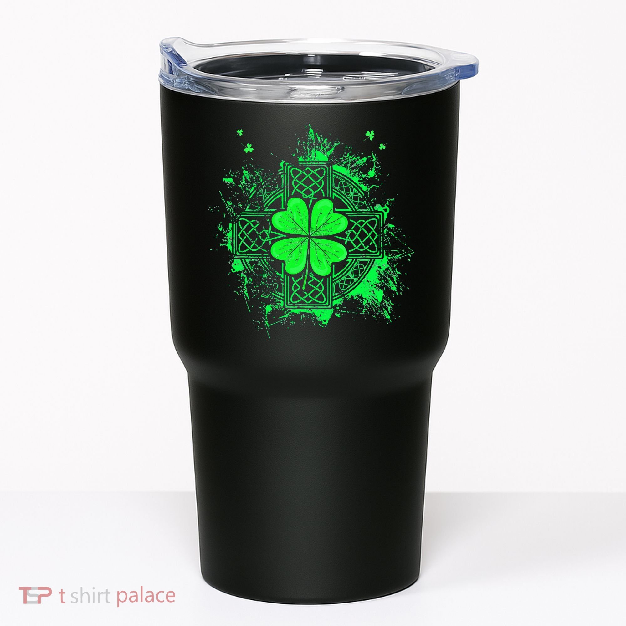 Celtic Knot Irish Shamrock Three Leaf Clover St Patricks Day Tumbler