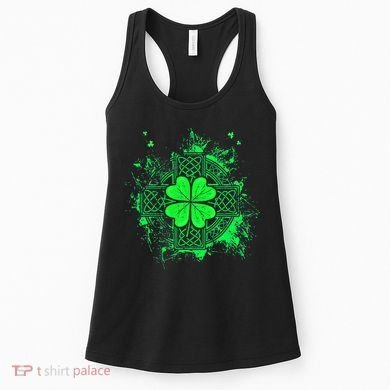 Celtic Knot Irish Shamrock Three Leaf Clover St Patricks Day Women's Tank Top