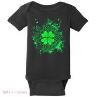 Celtic Knot Irish Shamrock Three Leaf Clover St Patricks Day Baby Bodysuit thumb 0