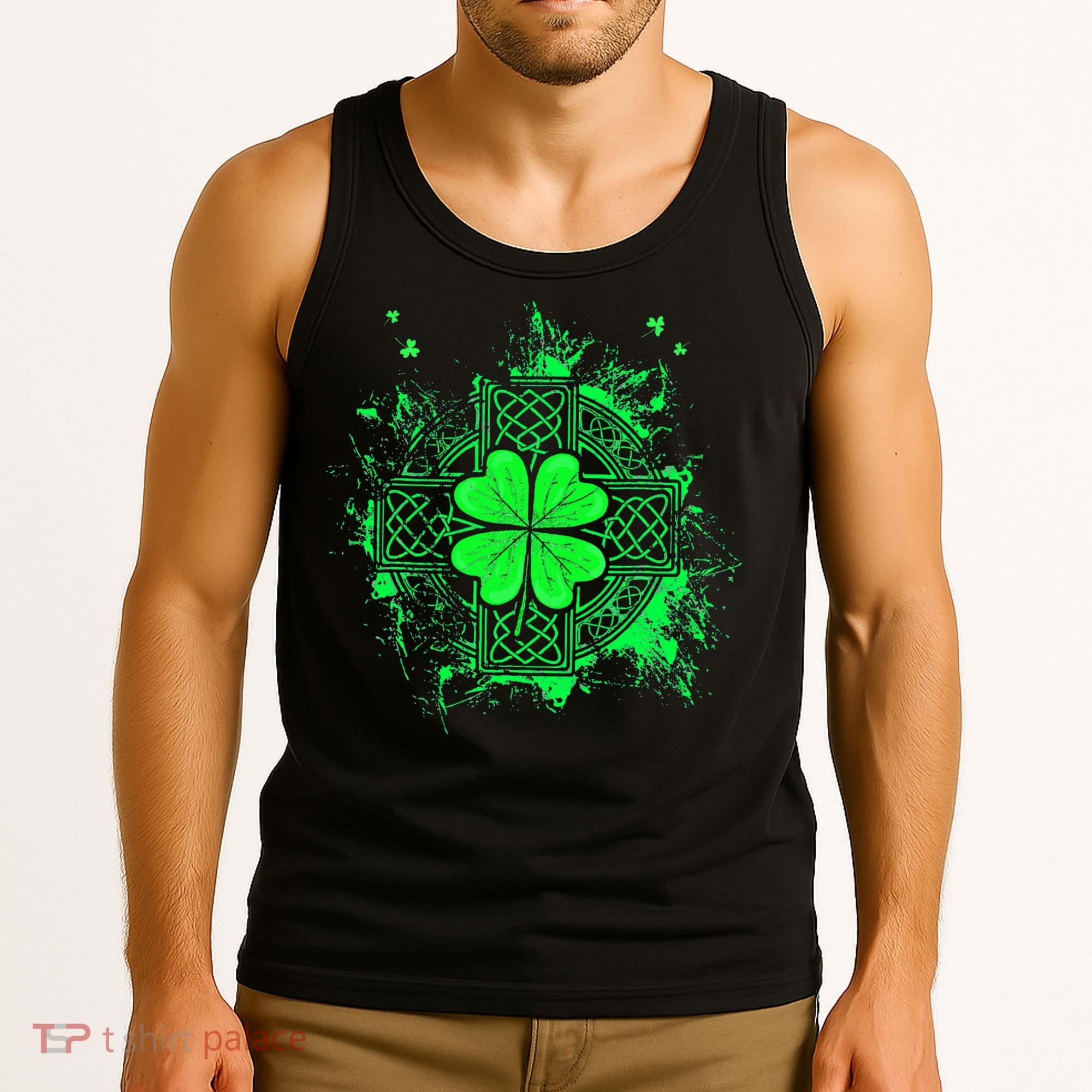 Celtic Knot Irish Shamrock Three Leaf Clover St Patricks Day Tank Top