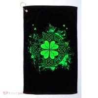 Celtic Knot Irish Shamrock Three Leaf Clover St Patricks Day Golf Towel thumb 0