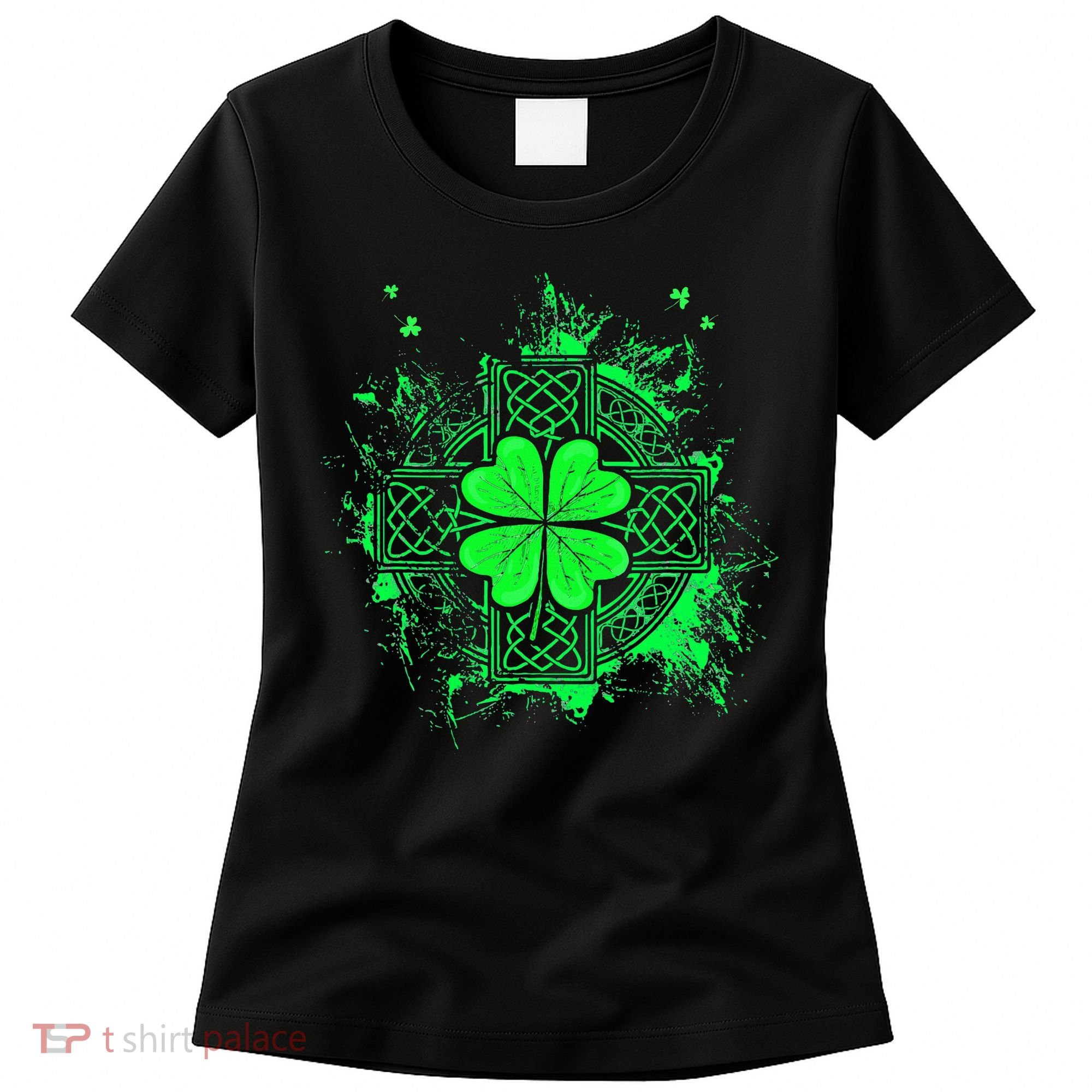 Celtic Knot Irish Shamrock Three Leaf Clover St Patricks Day Women's T-Shirt