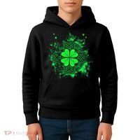 Celtic Knot Irish Shamrock Three Leaf Clover St Patricks Day Kids Hoodie thumb 4