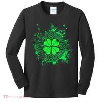 Celtic Knot Irish Shamrock Three Leaf Clover St Patricks Day Kids Long Sleeve Shirt thumb 0