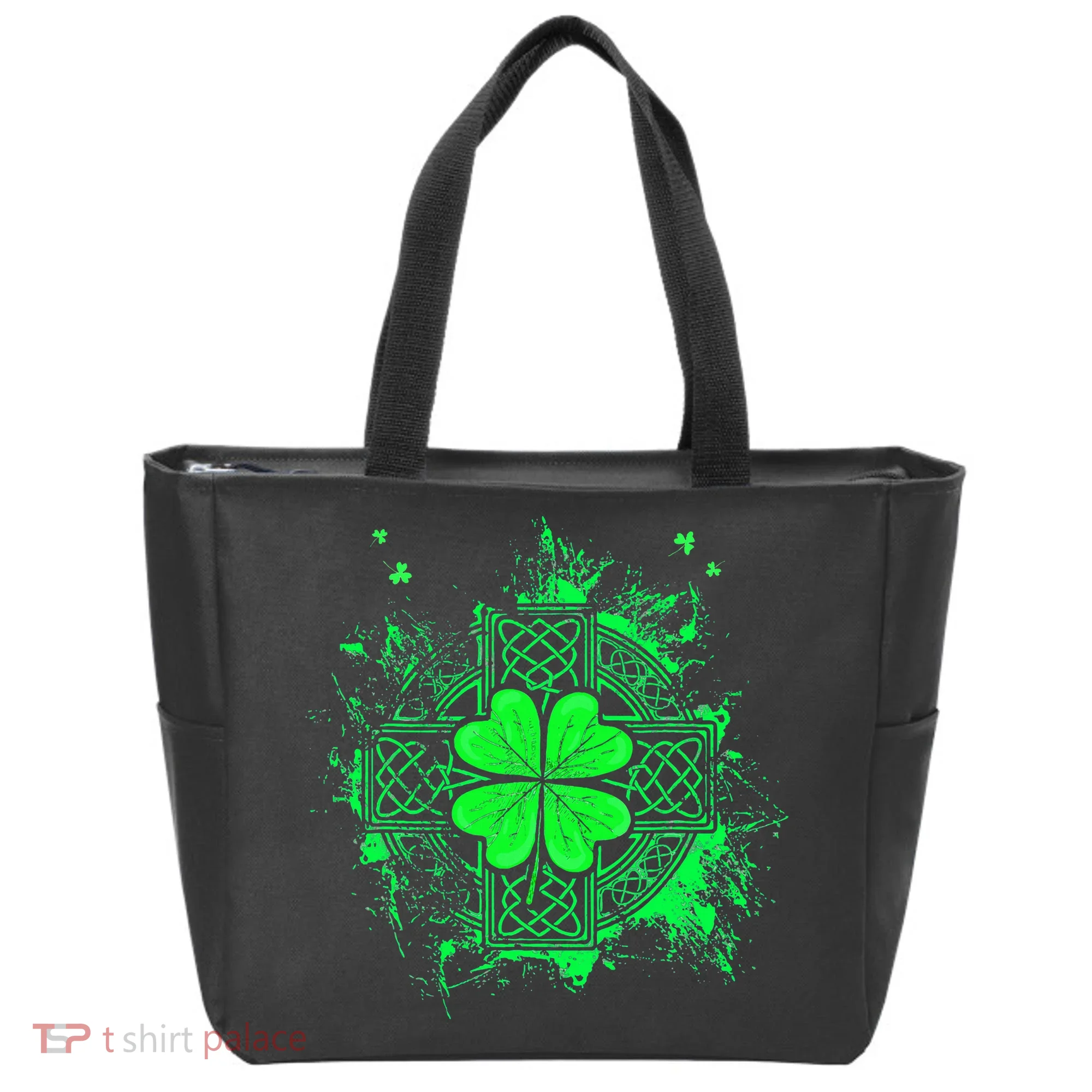 Celtic Knot Irish Shamrock Three Leaf Clover St Patricks Day Tote Bag