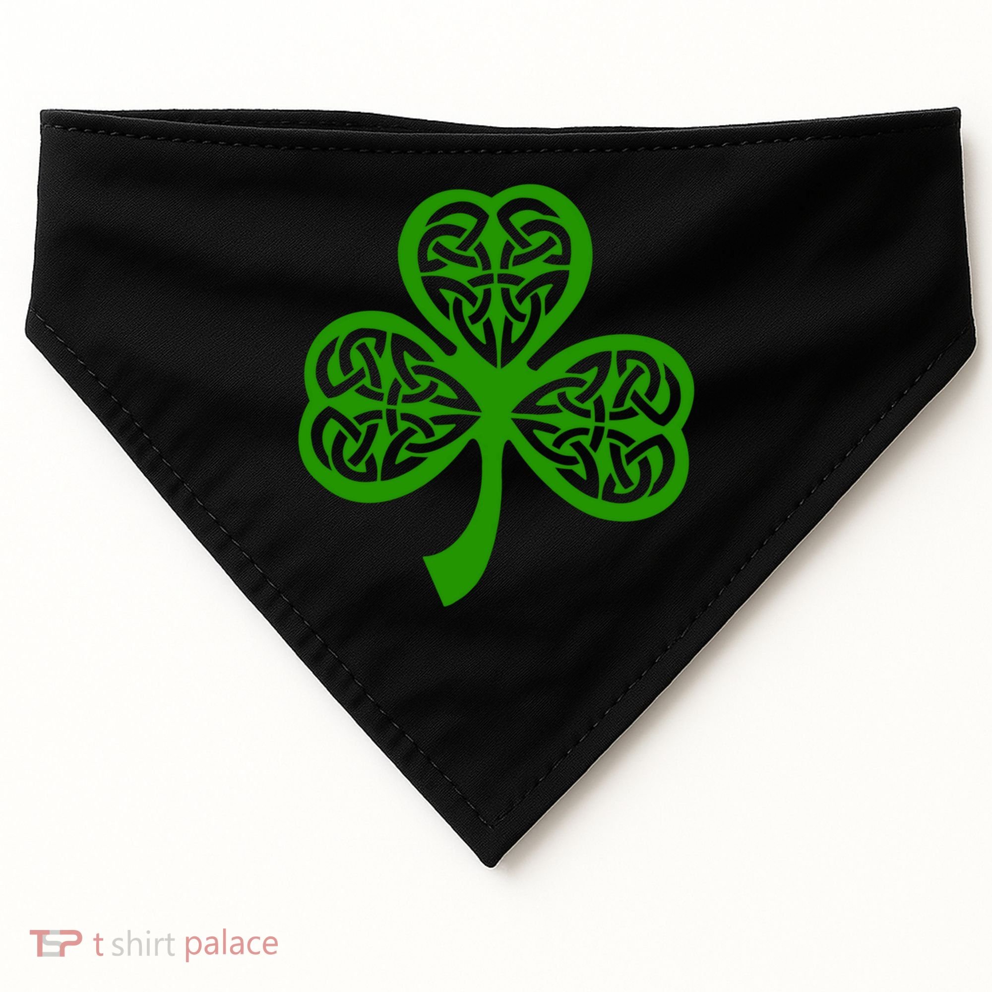 Celtic Knot Irish Shamrock Leaf Clover St Pats Day USA-Made Doggie Bandana