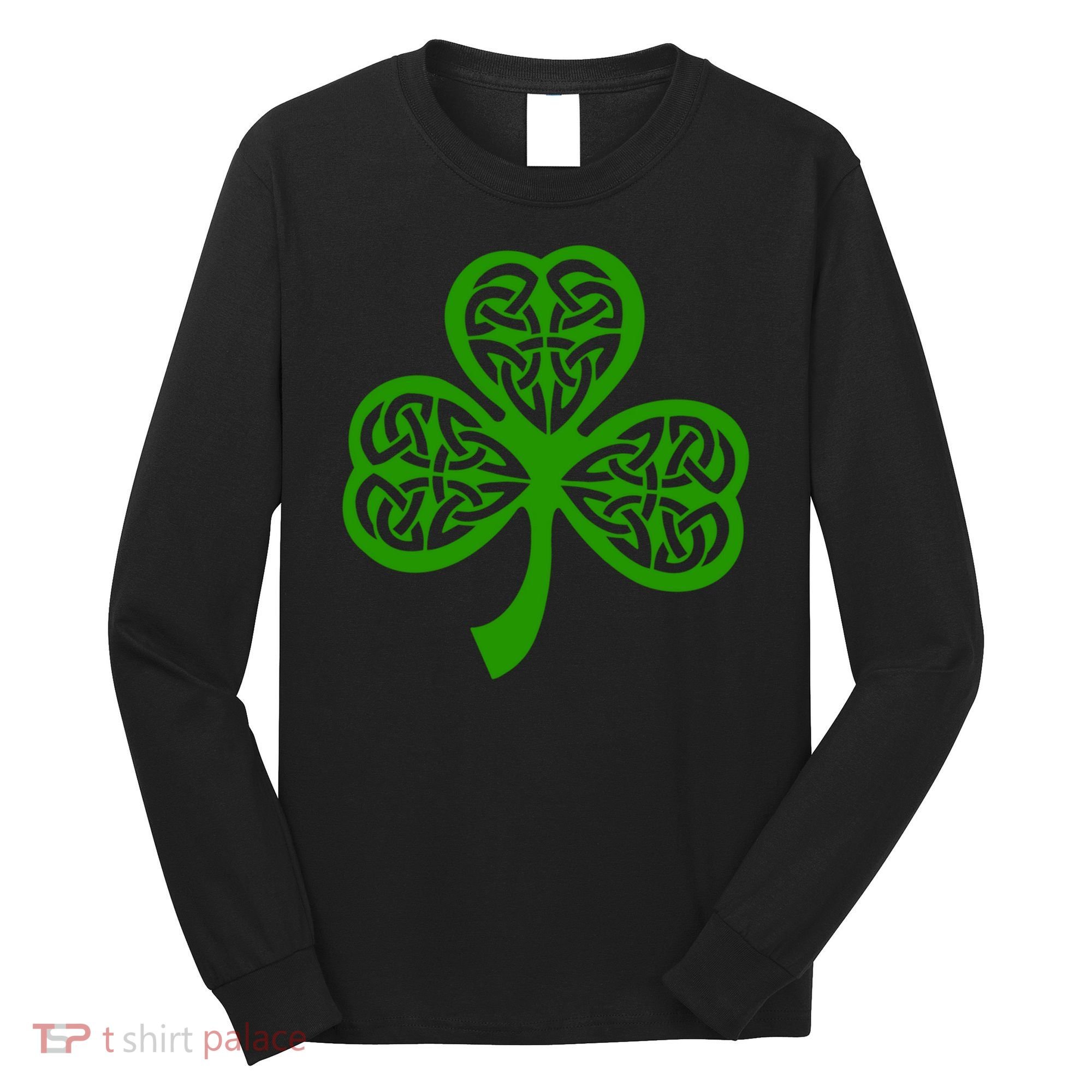 Celtic Knot Irish Shamrock Leaf Clover St Pats Day Long Sleeve Shirt