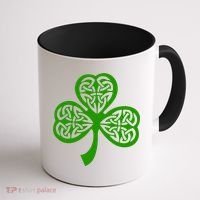 Celtic Knot Irish Shamrock Leaf Clover St Pats Day Coffee Mug thumb 1