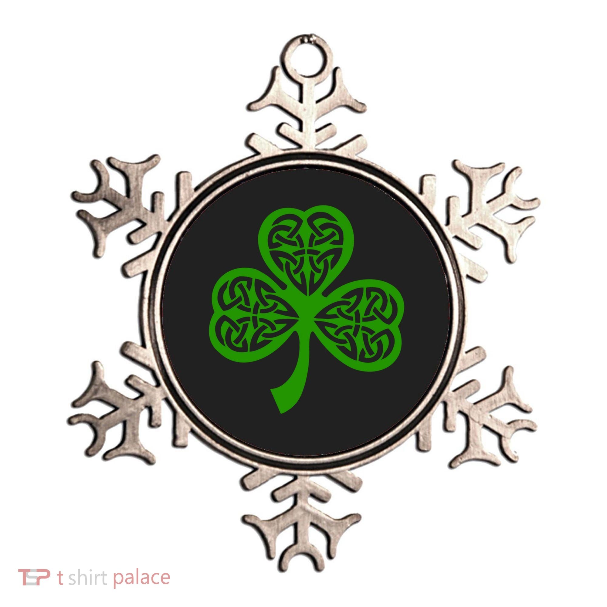 Celtic Knot Irish Shamrock Leaf Clover St Pats Day Ornament