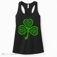 Celtic Knot Irish Shamrock Leaf Clover St Pats Day Women's Tank Top thumb 0