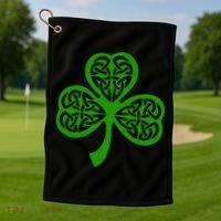 Celtic Knot Irish Shamrock Leaf Clover St Pats Day Golf Towel thumb 1