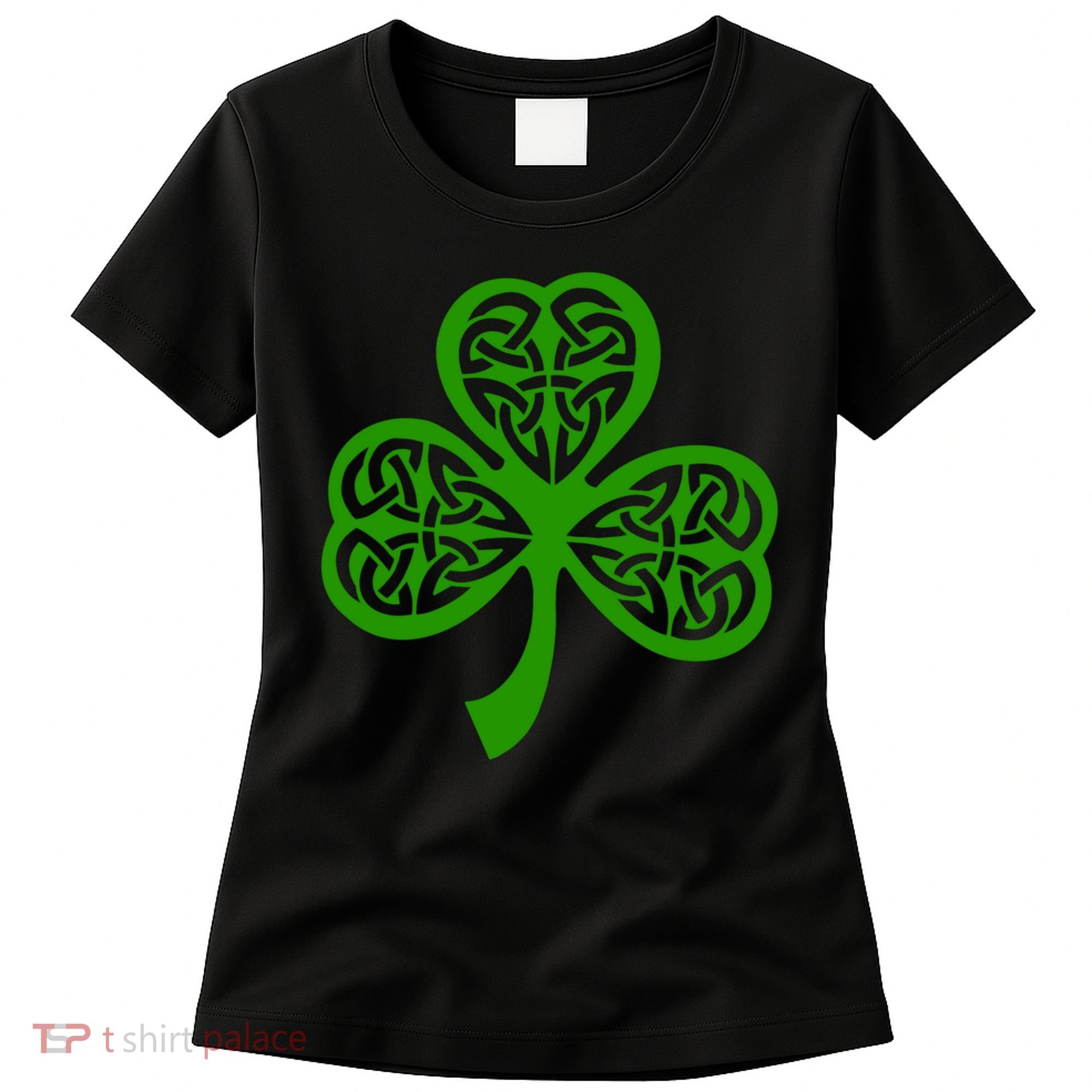 Celtic Knot Irish Shamrock Leaf Clover St Pats Day Women's T-Shirt