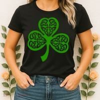 Celtic Knot Irish Shamrock Leaf Clover St Pats Day Women's T-Shirt thumb 2