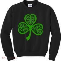 Celtic Knot Irish Shamrock Leaf Clover St Pats Day Kids Sweatshirt thumb 0