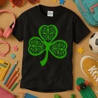 Celtic Knot Irish Shamrock Leaf Clover St Pats Day Kids T-Shirt thumb 3
