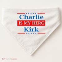 Charlie Kirk Is My Hero USA-Made Doggie Bandana thumb 0