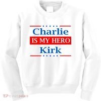 Charlie Kirk Is My Hero Kids Sweatshirt thumb 0