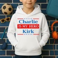 Charlie Kirk Is My Hero Kids Hoodie thumb 2