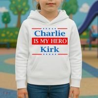 Charlie Kirk Is My Hero Kids Hoodie thumb 3