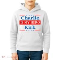 Charlie Kirk Is My Hero Kids Hoodie thumb 4