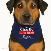Charlie Kirk Is My Hero Pray Tribute Justice USA-Made Doggie Bandana thumb 1