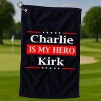 Charlie Kirk Is My Hero Pray Tribute Justice Golf Towel thumb 1
