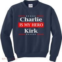 Charlie Kirk Is My Hero Pray Tribute Justice Kids Sweatshirt thumb 0