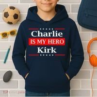 Charlie Kirk Is My Hero Pray Tribute Justice Kids Hoodie thumb 2